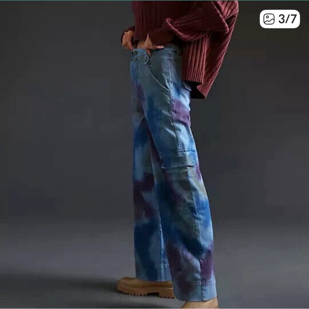 Anthropologie Tie Dye Wide Leg Pants NWT